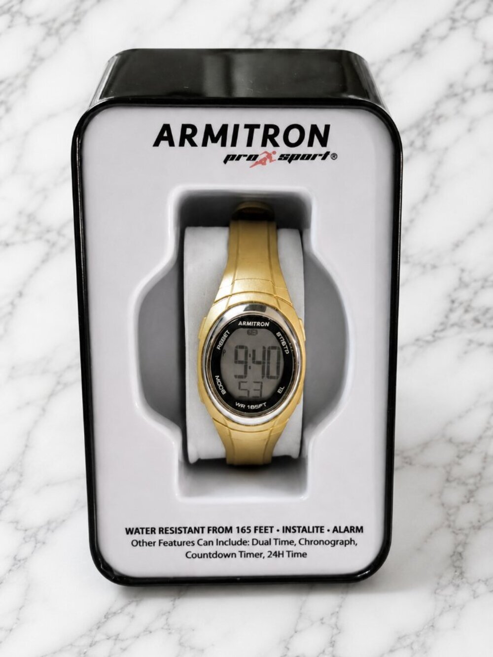 Armitron Womens Pro Sport Gold Digital Watch With Box